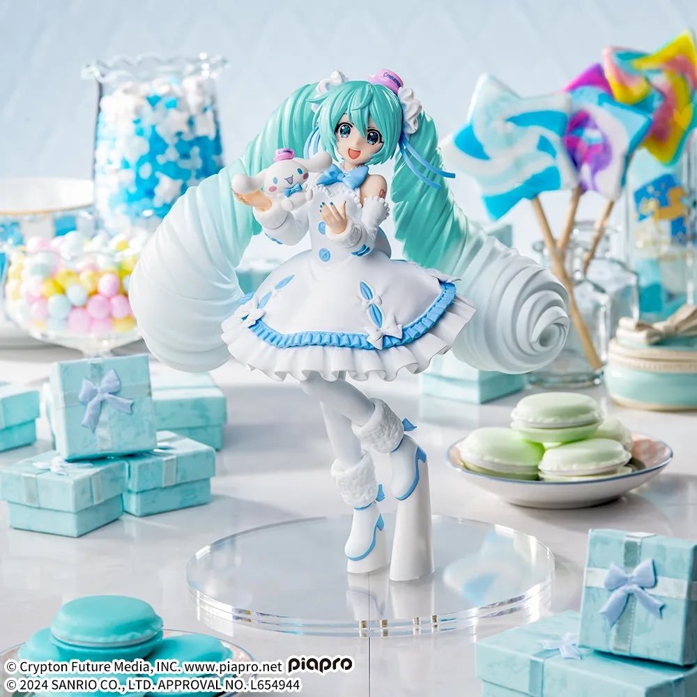 🔥鹿本🔥全新 日版 景品 SEGA Luminasta 初音 初音未來×大耳狗 白色連身裙 公仔 模型