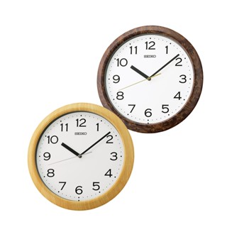 【SEIKO 精工】簡約木紋 掛鐘 時鐘 QHA014(阿拉伯數字顯示)