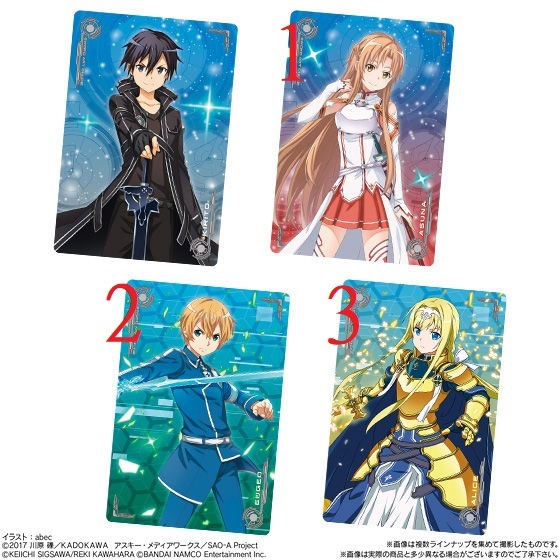 刀劍神域 第二代/第二彈 威化餅卡/收藏卡 桐人/亞絲娜/愛麗絲/尤吉歐/莉法/有紀/ALO/婚紗/遊戲