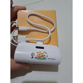 全新 行動電源 迷你 膠囊 充電寶 維妮熊 IPhone Type-C 自帶充電線