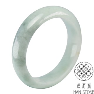 【漢石齋】天然翡翠A貨 手鐲玉鐲 飄花種 福 利 品(手圍18.5/版寬15.9mm)