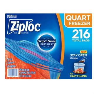 🔥好市多現貨+免運吃到飽🔥Ziploc 雙層夾鏈冷凍保鮮袋 小 17.7公分 X 18.8公分 X 216入