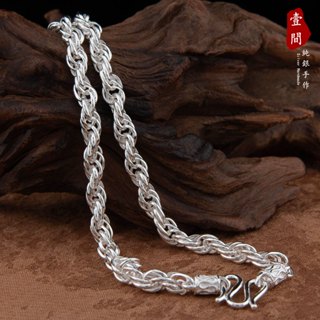 壹間銀飾店 ｜ 精工 ／ 純銀999 手作 ／ 編織 三環交織 麻花 項錬