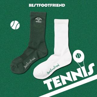 BFF Symptom Socks Tennis Sock BFF 白色 綠色 網球襪 刺繡 中筒襪【BF24025】