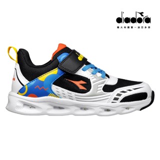 DIADORA 童鞋 中童 生活時尚 運動鞋 DA11179 黑白藍 電燈鞋 慢跑鞋 休閒鞋 官方旗艦店