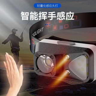 W18感應頭燈 夜釣專用頭燈 防雨頭燈 雙光源感應頭燈 強光感應頭燈 戶外釣魚頭燈 頭戴式頭燈 充電頭燈 台灣出貨