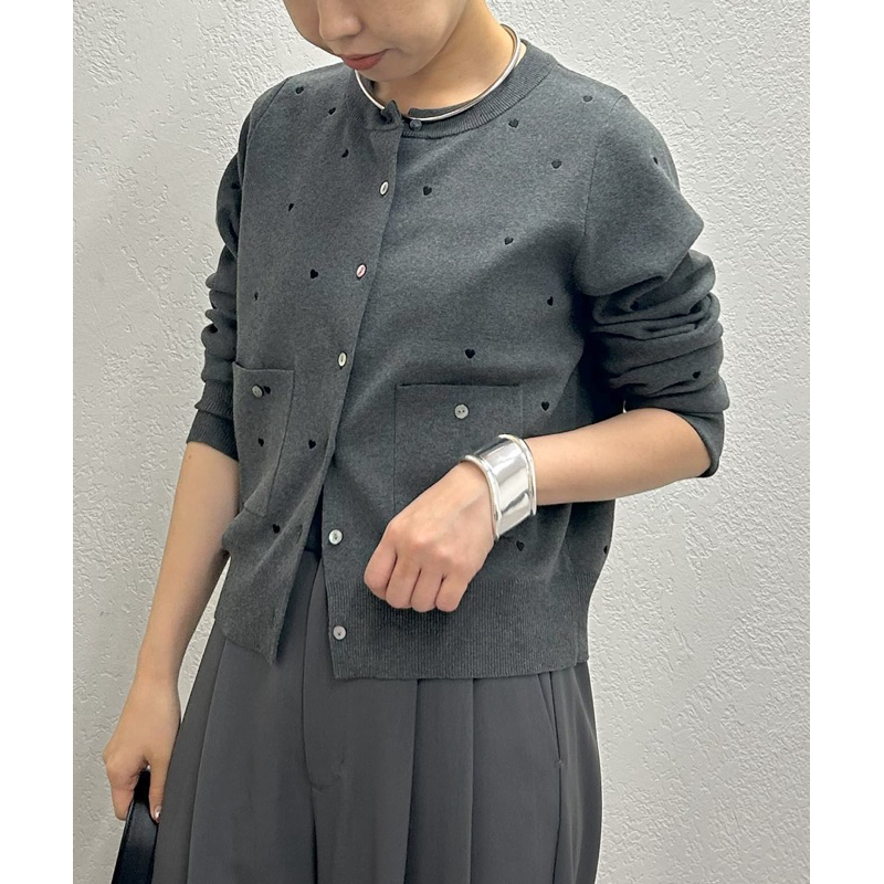 ˖ ࣪⊹㿟㿟˖ ࣪⊹現貨日牌原單迷你心型刺繡針織外套loungedress