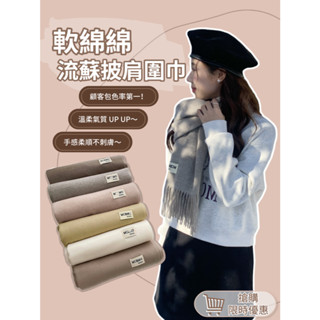 全館最高折500 軟綿綿圍巾🧣大量現貨🧣流蘇披肩圍巾 保暖圍巾 百搭素色羊絨圍巾 親膚保暖 寒冬必備 R&AClothe