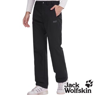 【jack wolfskin 飛狼】男 防潑水防風保暖休閒長褲 (內天鵝絨薄刷毛)『午夜黑』