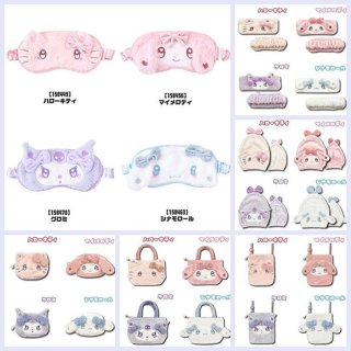 ♥小公主日本精品♥ Kitty 美樂蒂 酷洛米 大耳狗 眼罩 刺繡髮帶 造型髮帽 化妝包 手提袋 斜揹包 愛心眼系列~3