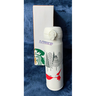 星巴克 Starbucks 2018 限定白色聖誕節「SANTA祝福隨身瓶 不鏽鋼輕量隨身瓶500ml」全新