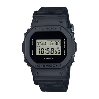 【CASIO 卡西歐】G-SHOCK 百搭酷黑 街頭潮流 尼龍錶帶 經典方型 DW-5600BCE-1 42.8mm