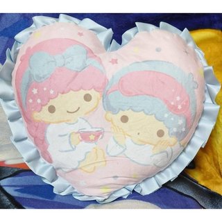 正版﹝SANRIO ﹞授權※Little Twin Stars雙子星※【kiki&lala緞帶花邊心型雙面造型】絨毛抱枕