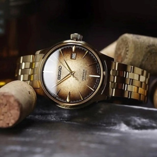 SEIKO 精工 Presage 啤酒雞尾酒 金色機械錶 SRPK48J1 / 4R35-01T0F