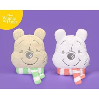 12"維尼冬季頭型抱枕（全2種）可愛 Q萌 winnie 卡通造型抱枕 靠墊 沙發枕 車用枕 午休枕 生日 新年 禮物