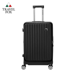 🖤黑色🖤TRAVEL FOX 旅狐25吋簡約前開上掀式加大拉鍊行李箱 行李箱 上開行李箱 黑色硬殼行李箱