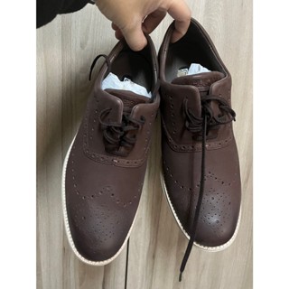 男大人真皮皮鞋 真皮牛津鞋 綁帶 深咖啡色 size：26.5cm