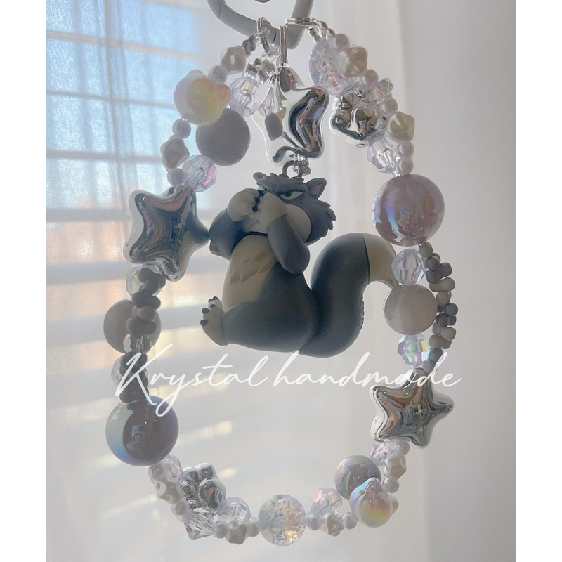 全新✨壞貓路西法DIY-迪士尼DISNEY手機掛繩（附墊片）✨反派壞貓咪魯斯佛獨一無二✨依照感覺來搭配珠珠🤍