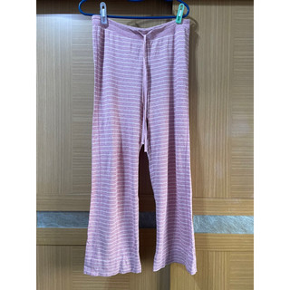 (二手)女Uniqlo條紋粉紅睡褲長褲