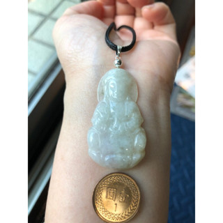 緬甸玉天然A貨翡翠玉墜 糯冰種 黃翡 紫羅蘭 淡紫 觀音 觀世音 觀音菩薩