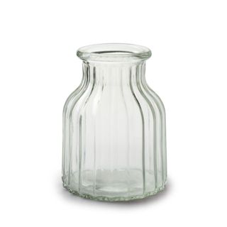 荷蘭Jodeco Glass玻璃花器/ Marcel 寬口直紋/ 透明/ 高15 cm eslite誠品