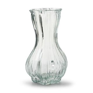 荷蘭Jodeco Glass玻璃花器/ Melchior寬方口窄腰直紋/ 透明/ 高25 cm eslite誠品