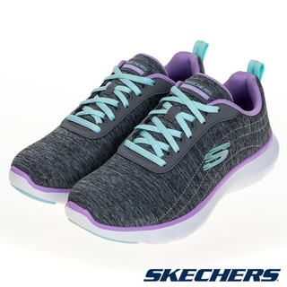【SKECHERS】運動系列 FLEX APPEAL 5.0 寬楦款-150207W-灰紫\女(US9.5)