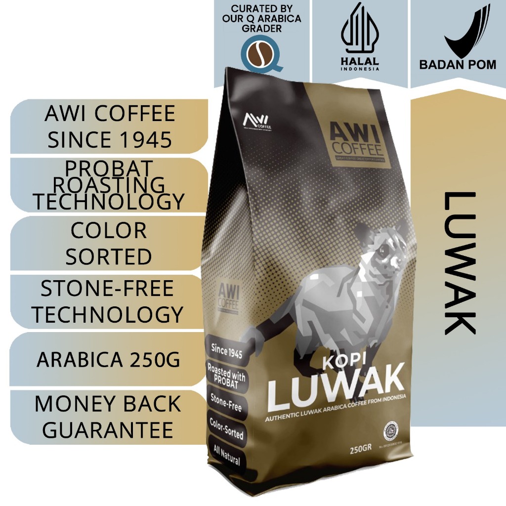 ★現貨熱賣★ 【印尼進口】印尼頂級 LUWAK COFFEE 麝香貓阿拉比卡中烘培咖啡豆/咖啡粉.