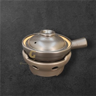 Great tableware《現貨供應》 陶瓷酒精爐+煲仔飯砂鍋(黑色) 陶鍋 爐座