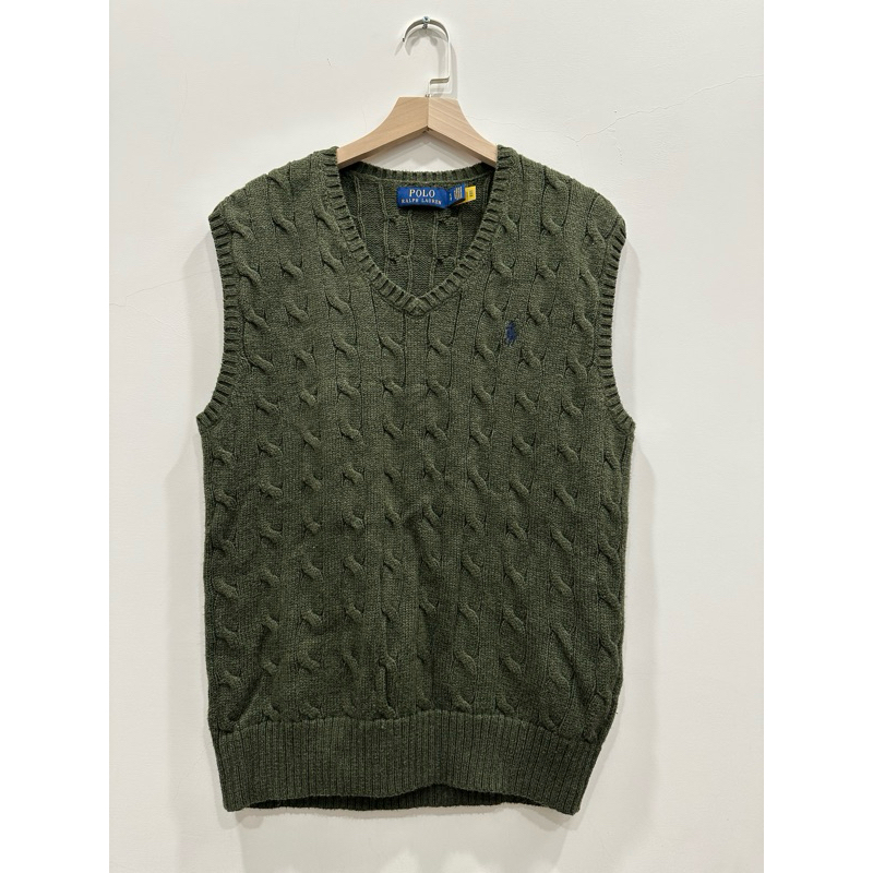 （二手）Polo Ralph Lauren 絞花針織棉質毛衣背心