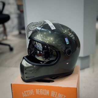 山道紳士 AIR RUNNER 全罩式山車帽 內建鏡片山車帽 + 外鏡片 雙鏡片 全罩式 復古安全帽 金屬灰綠