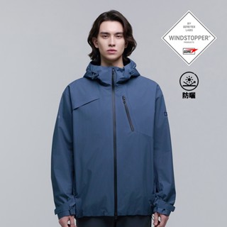【國家地理服飾】男裝 ATLAS WINDSTOPPER BY GORE-TEX LABS 2L 雙層連帽外套-藍色