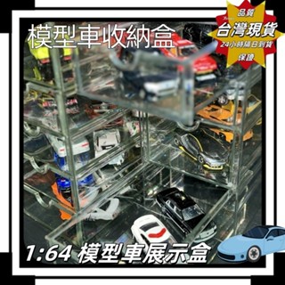 【臺灣現貨】1:64 模型車展示盒 風火輪小汽車 模型車收納盒 模型盒 玩具車模收納盒 合金小汽車 防塵盒 Tomica