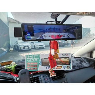 威德汽車 臺中施工 豐田 MAZDA5 實車安裝 掃瞄者 PS3 GPS 測速器 電子式10吋大螢幕 後視鏡 行車記錄器