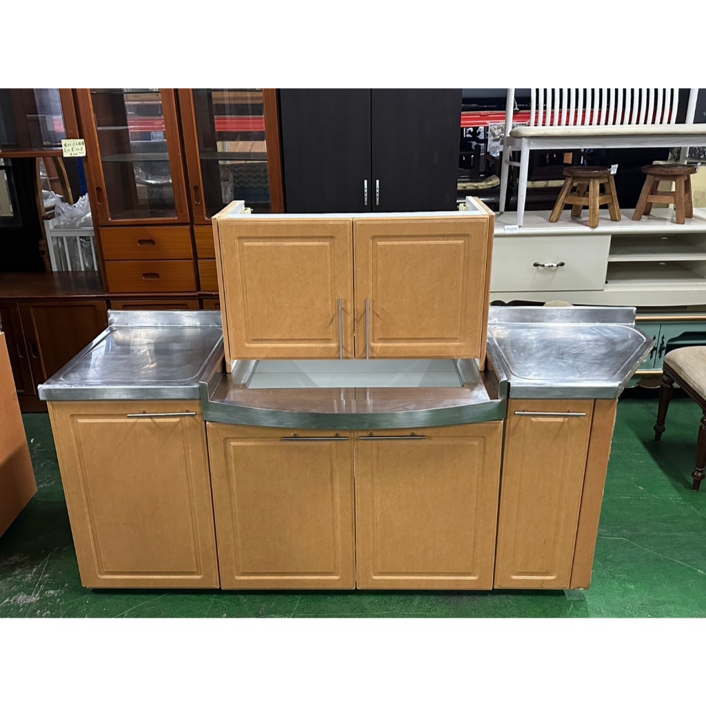 【東鼎二手家具】JTL喜特麗6.5尺白鐵面三件式工作台*流理臺*工作台*上下櫃*爐台*廚具*櫥櫃*廚房用品