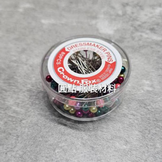 【80 支】日本 Crown.Fox 皇冠牌 1 又 1/2 吋（38 mm） 珠針 彩色 80 支裝