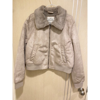 二手全新// Hollister 絨布麂皮外套 女版XL