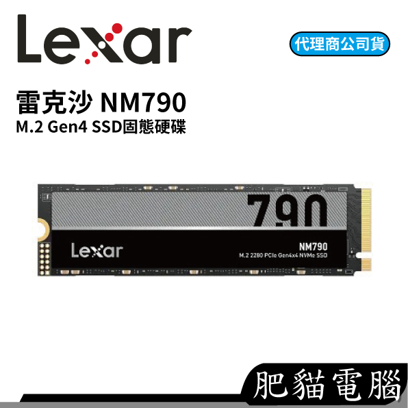 Lexar 雷克沙 NM790 1TB 2TB 4TB M.2 2280 PCIe Gen4 NVMe SSD 固態硬碟