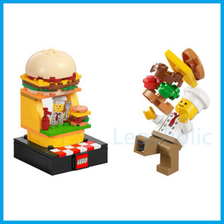 LEGO 樂高 歡樂食刻 美味漢堡攤 店員 單人偶 全新品, 餐廳 廚師