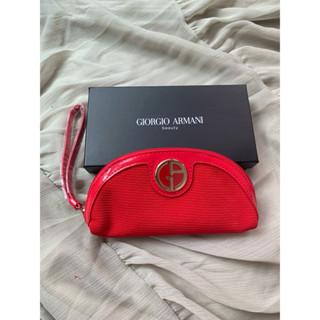 亞曼尼 armani紅色 化妝包 收納包