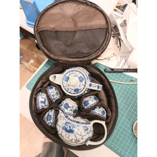 旅行茶具組轉售-旅行泡茶組 隨身茶具組 陶磁茶具套裝 快客杯 茶具組 隨身茶具 泡茶壺 泡茶杯 露營