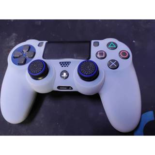 孔位密合 高質感 PS4 控制器 搖桿 手把 矽膠保護套 白透明色1個50 2個90 3個130
