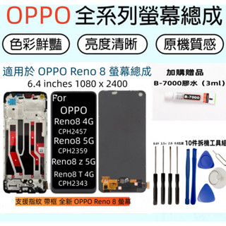 支援指紋帶框 Reno8 螢幕 OPPO Reno8 4G 5G 螢幕總成 Reno8 z Reno8 Lite LCD