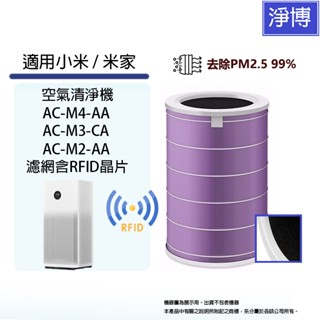 適用小米/米家Mi空氣清淨機AC-M4-AA AC-M3-CA AC-M2-AA活性碳HEPA濾網濾芯含RFID重置