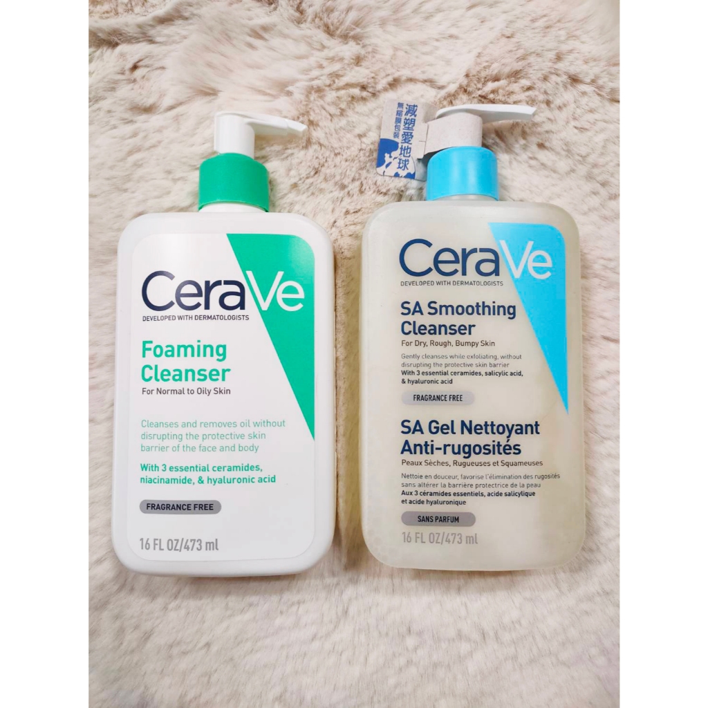 CeraVe SA Renewing水楊酸煥膚淨嫩潔膚露 // Foaming溫和泡沫潔膚露 Cleanser 臉+身體