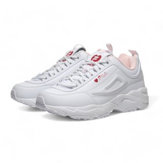 FILA 休閒鞋 DISTRACER 全白粉 愛心 厚底 老爹鞋 女 5C623Y128