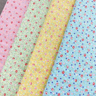 【臺灣喜佳】日本布/進口布料/Happy message系列-美麗的小花(5色/棉布)