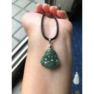 緬甸玉天然A貨翡翠玉墜 冰種 油青 佛公 彌勒佛