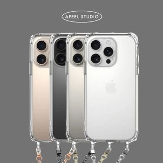 APIOU 透明 iPhone 防摔保護殼背鏈組合 iPhone 15 14 13 12 11 XR 7