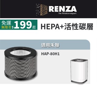 適用HERAN禾聯 HAP-80H1空氣清淨機 HAP-80H3 80H-HCP HEPA活性碳2合1濾網 濾芯